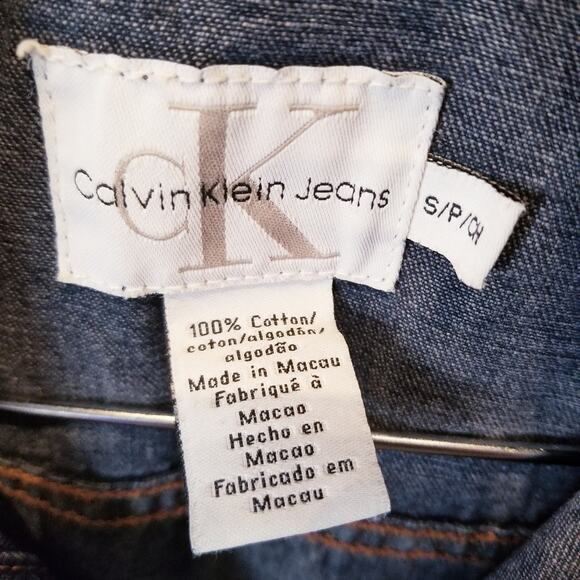 Calvin Klein Denim Vest Painted Comfortable Sleeveless Breathable Women's Size S - Picture 4 of 15